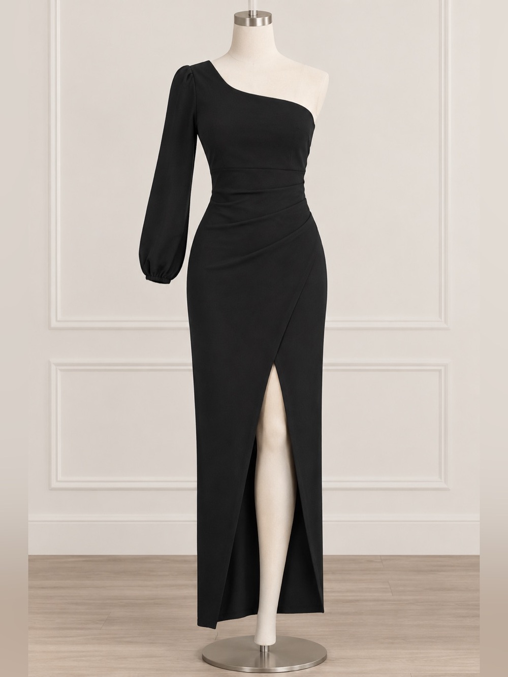 Zesica NWT Women's One Should Long Sleeve Maxi Dress Black Size Large